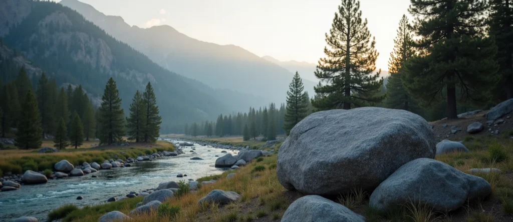 Symbolizing Stability/Peak: A local Sierra Juniper unshakable boulder. - AI Generated
