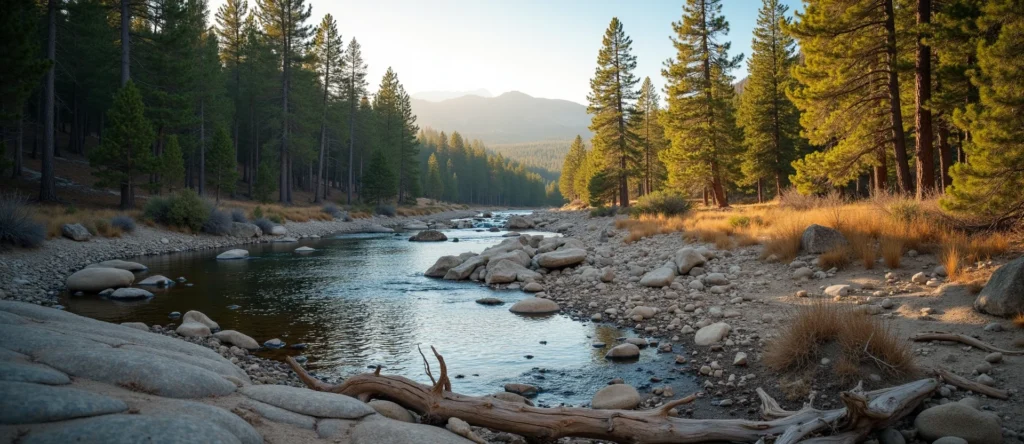 Symbolizing Flow/Cleansing: A local Ponderosa Pine hidden small waterfall. - AI Generated