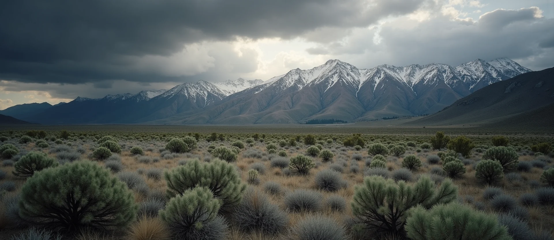 Symbolizing Stability/Peak: A local Sagebrush (Artemisia tridentata) solid mountain ridge. - AI Generated