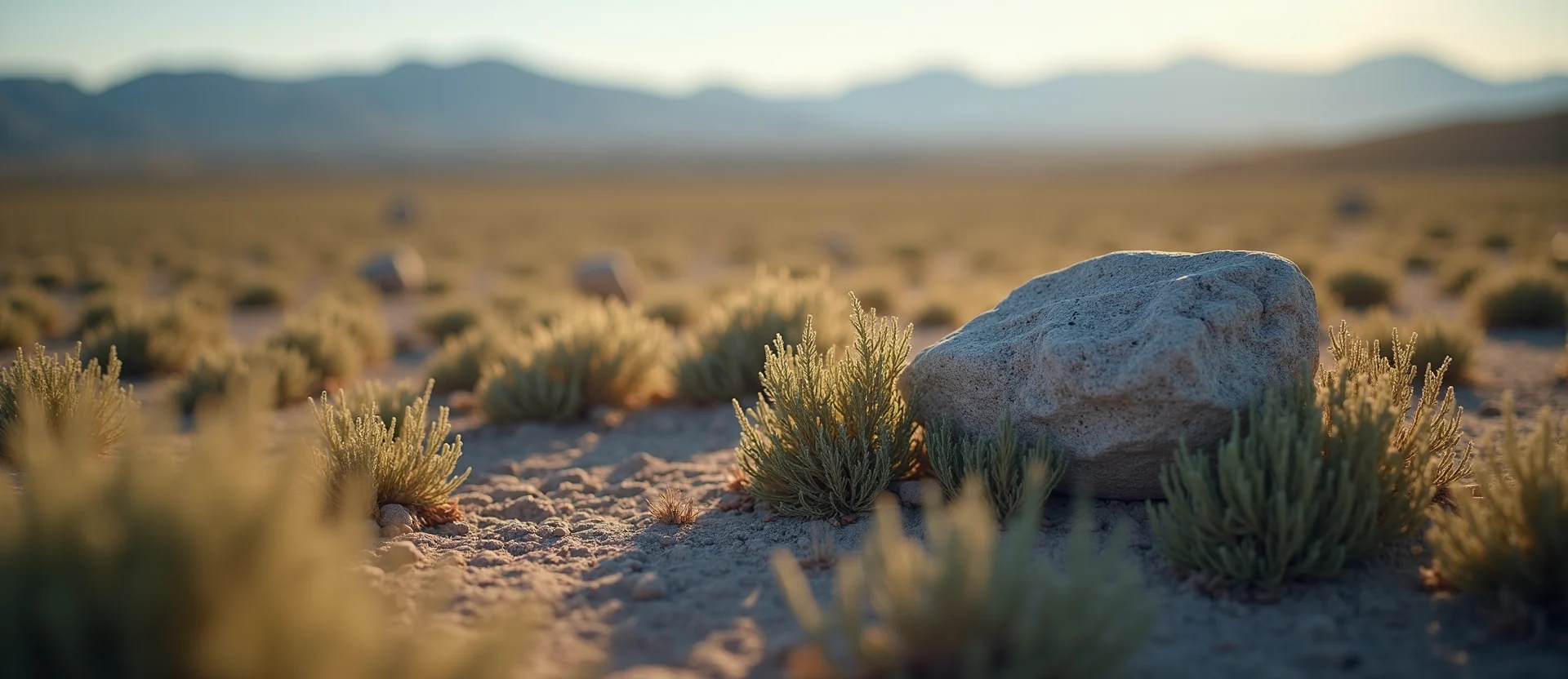 Symbolizing Stability/Peak: A local Rabbitbrush unshakable boulder. - AI Generated