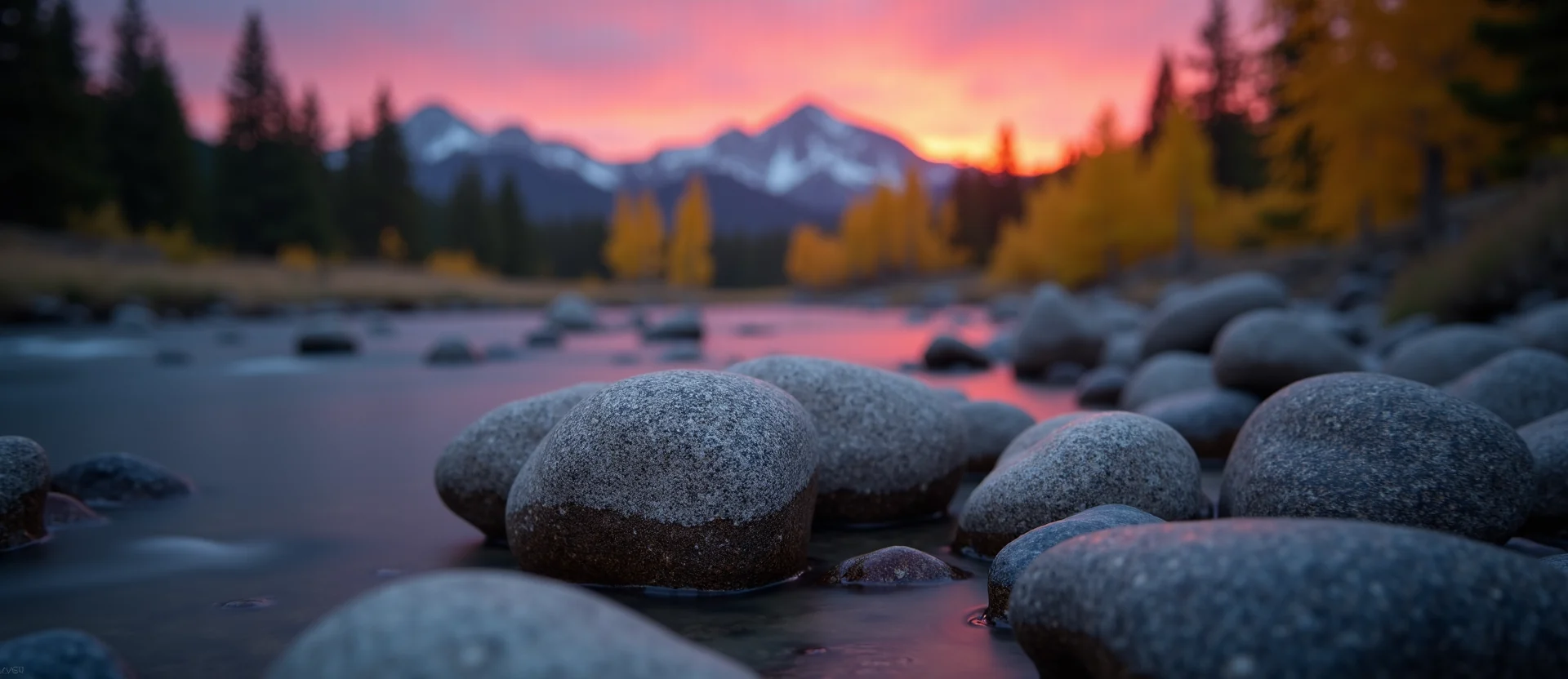Symbolizing Flow/Cleansing: A local Quaking Aspen smooth Truckee river stones. - AI Generated