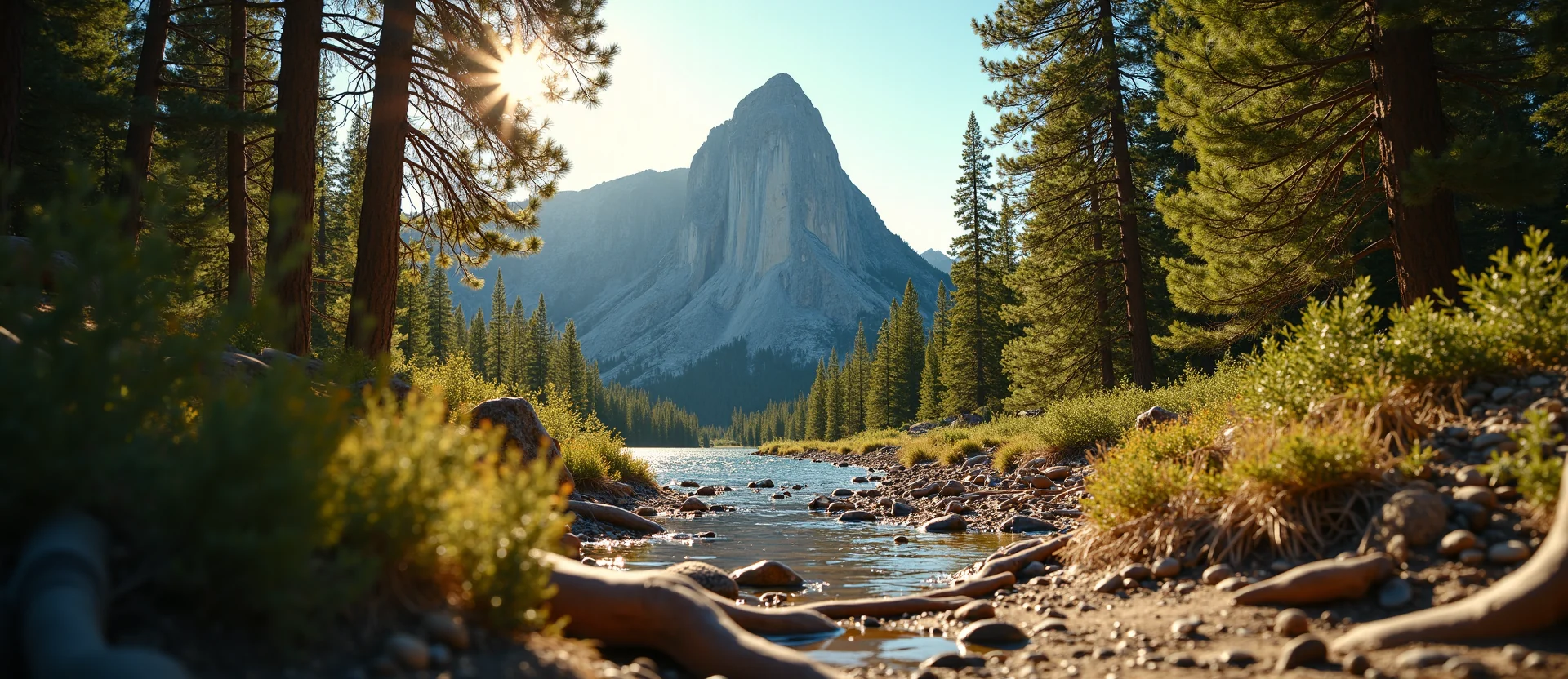 Symbolizing Stability/Peak: A local Quaking Aspen jagged granite peak. - AI Generated
