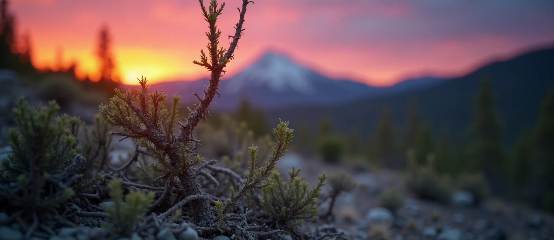 Symbolizing Growth/Resilience: A local Sierra Juniper new branch reaching for the sky. - AI Generated