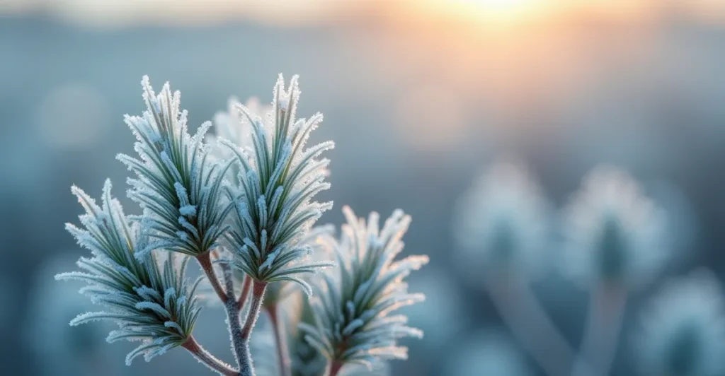 Macro photography of frosted silver-green sagebrush in Reno symbolizing restoration.