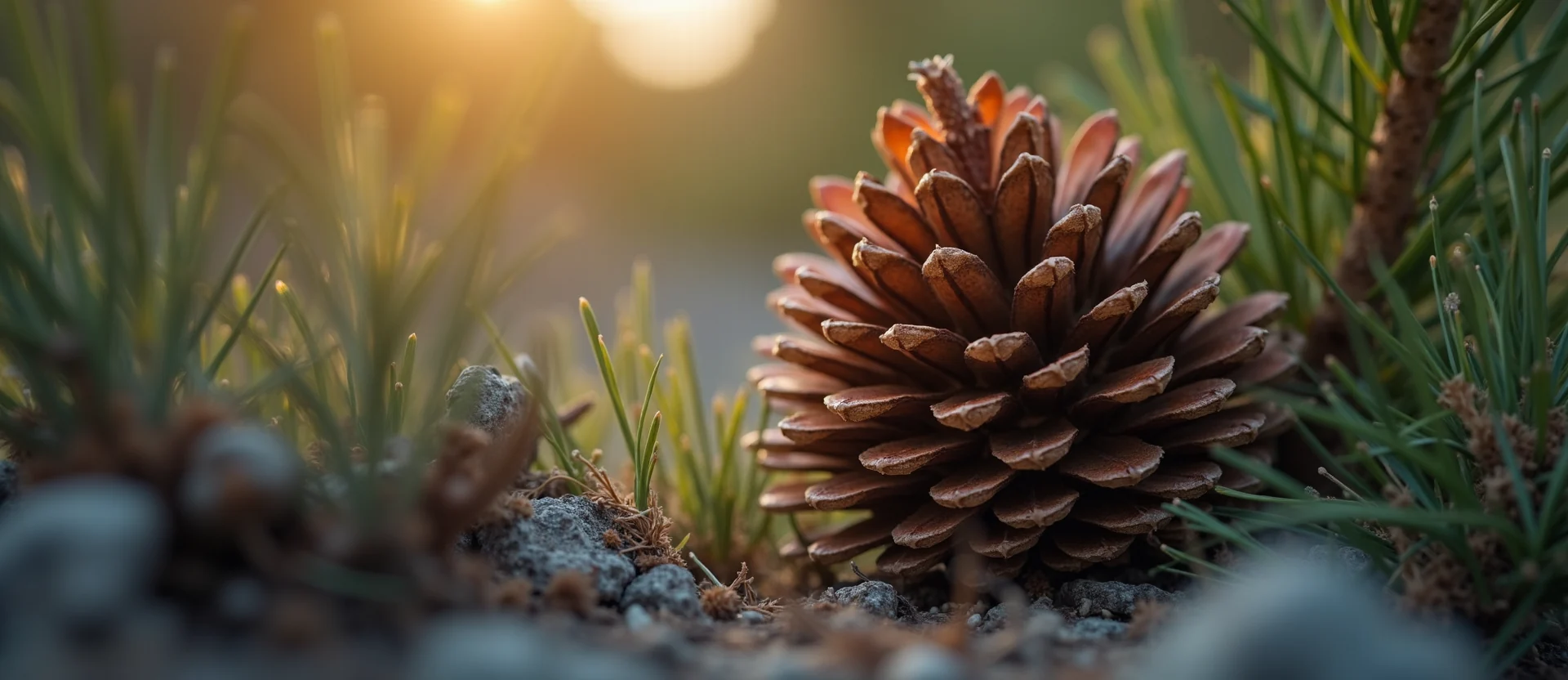 Symbolizing Seed/New Beginning: A local Mountain Mahogany opening pine cone. - AI Generated