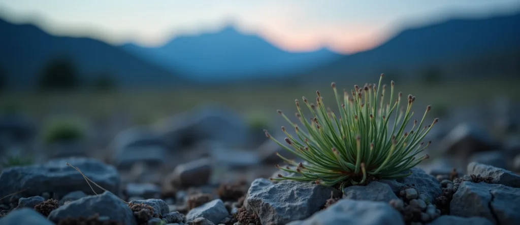Symbolizing Seed/New Beginning: A local Mountain Mahogany sprouting sagebrush seedling. - AI Generated