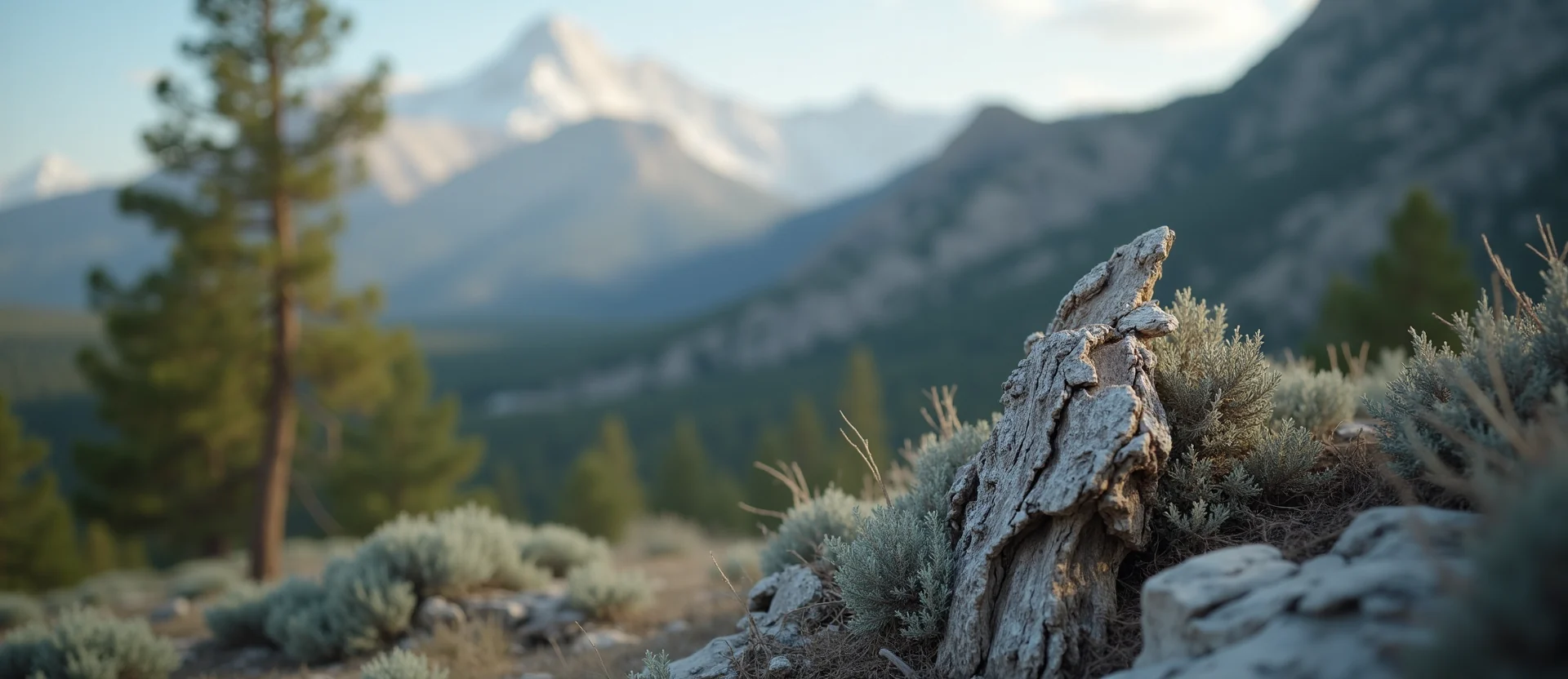 Symbolizing Stability/Peak: A local Quaking Aspen jagged granite peak. - AI Generated