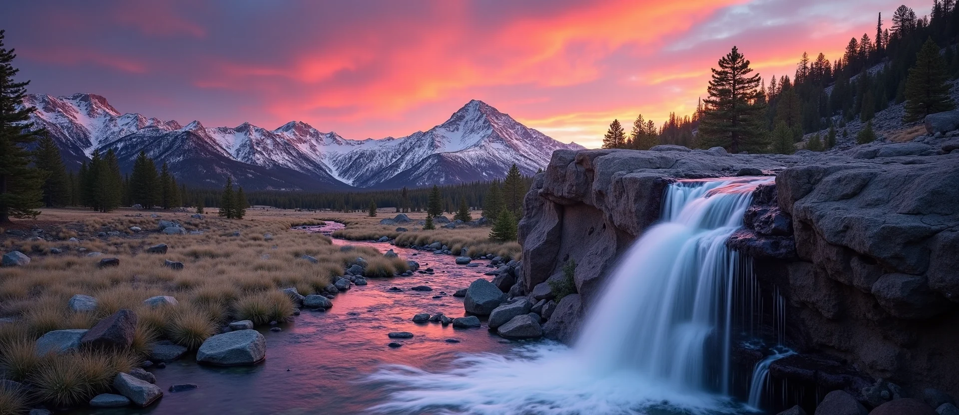Symbolizing Flow/Cleansing: A local Desert Peach hidden small waterfall. - AI Generated