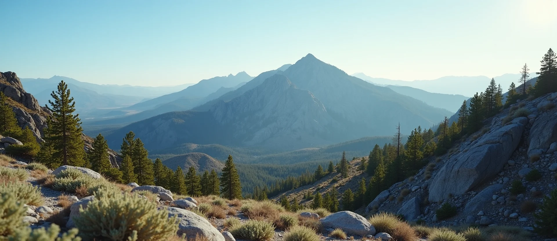 Symbolizing Stability/Peak: A local Sierra Juniper solid mountain ridge. - AI Generated