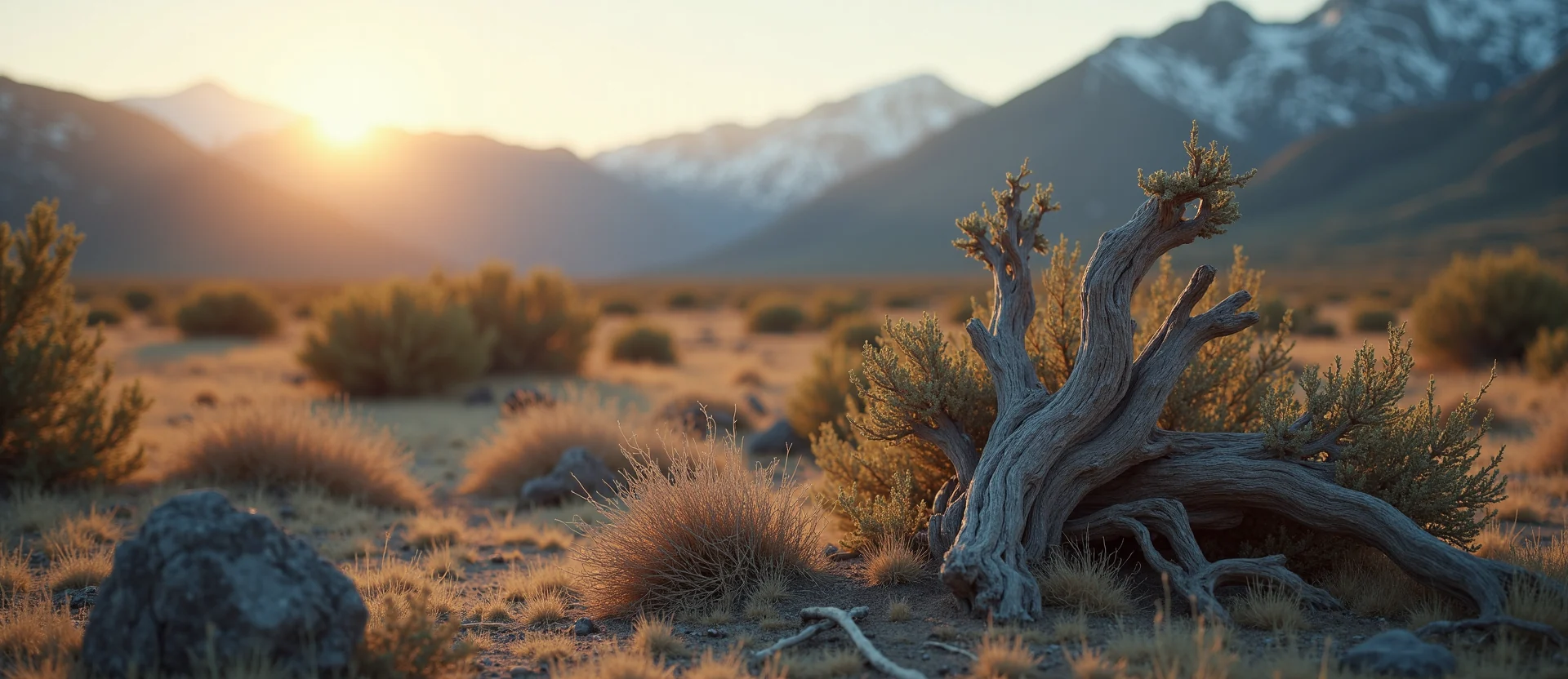 Symbolizing Growth/Resilience: A local Desert Peach gnarled juniper roots. - AI Generated