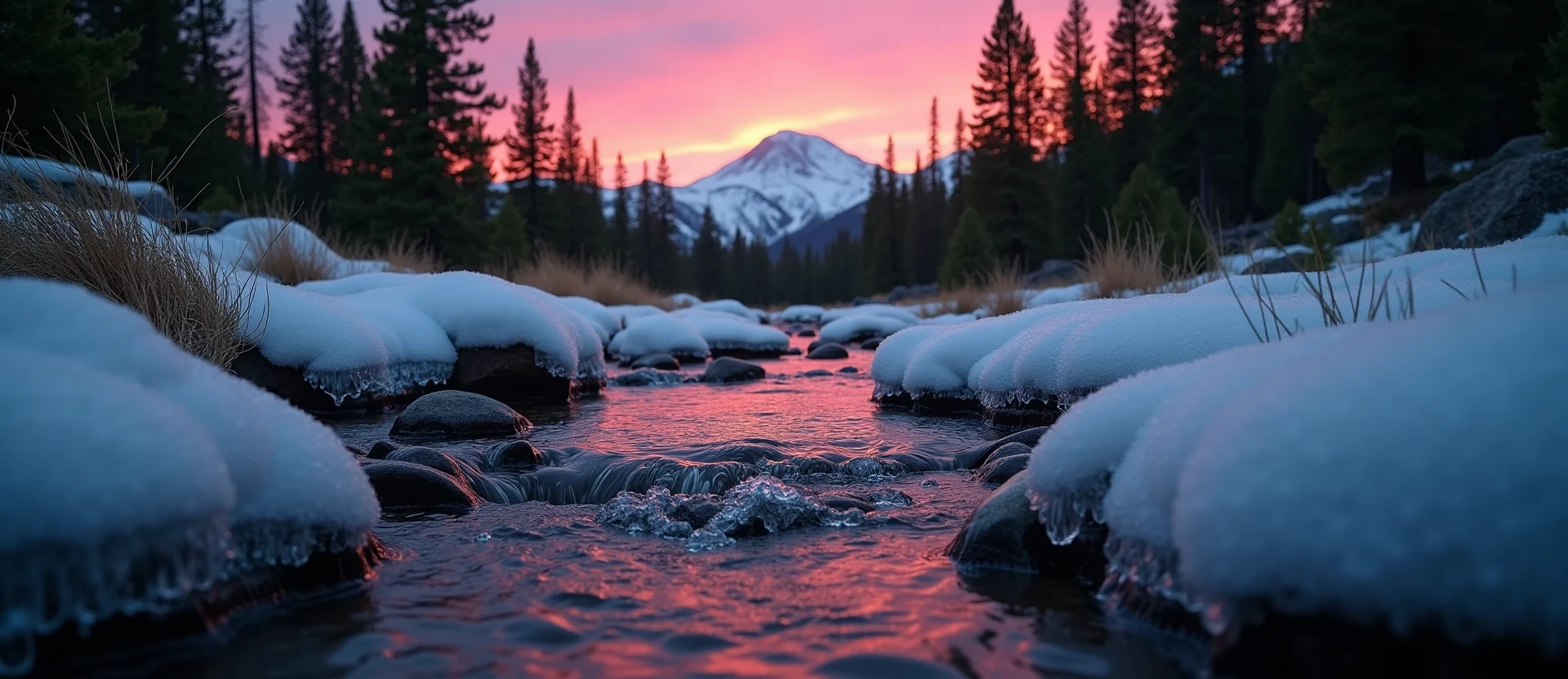 Symbolizing Flow/Cleansing: A local Ponderosa Pine babbling mountain creek. - AI Generated