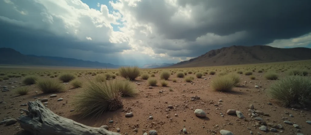 Symbolizing Seed/New Beginning: A local Sagebrush (Artemisia tridentata) single pine seed on dry earth. - AI Generated