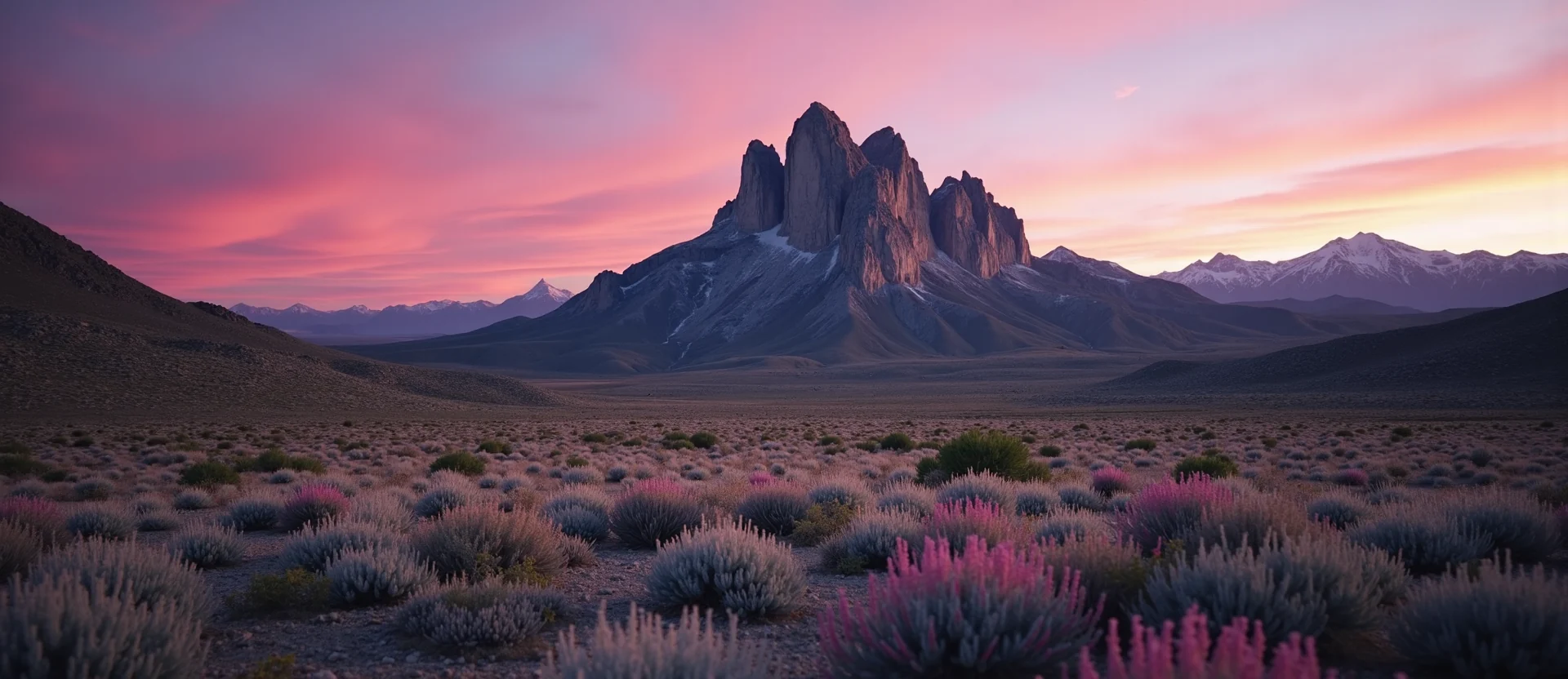 Symbolizing Stability/Peak: A local Indian Paintbrush jagged granite peak. - AI Generated