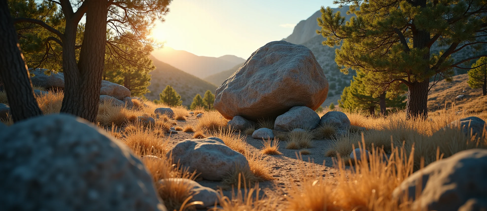 Symbolizing Stability/Peak: A local Quaking Aspen unshakable boulder. - AI Generated