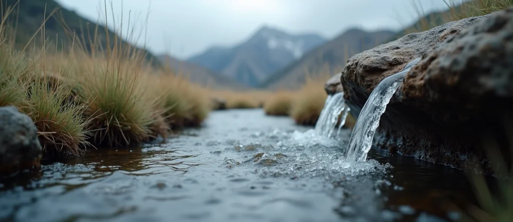 Symbolizing Flow/Cleansing: A local Bitterbrush babbling mountain creek. - AI Generated