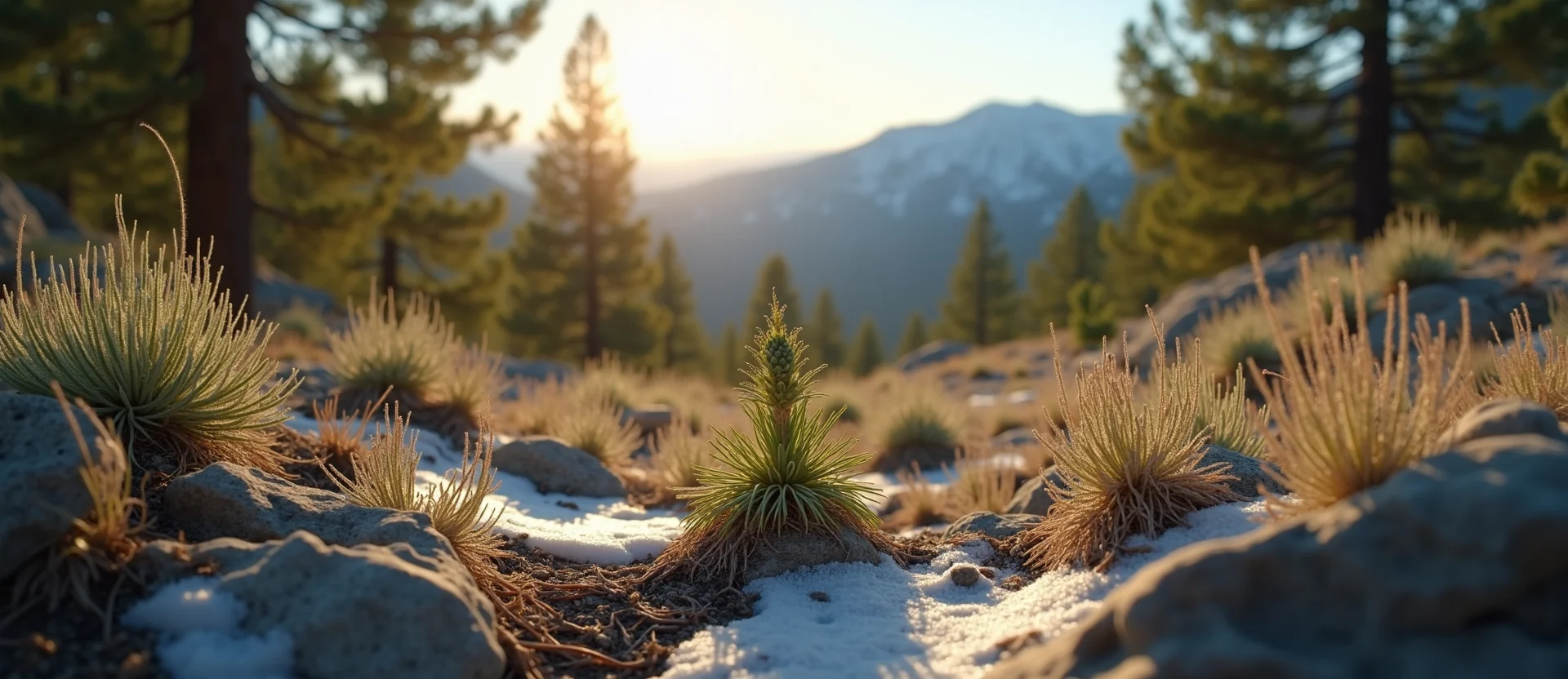 Symbolizing Seed/New Beginning: A local Desert Peach sprouting sagebrush seedling. - AI Generated