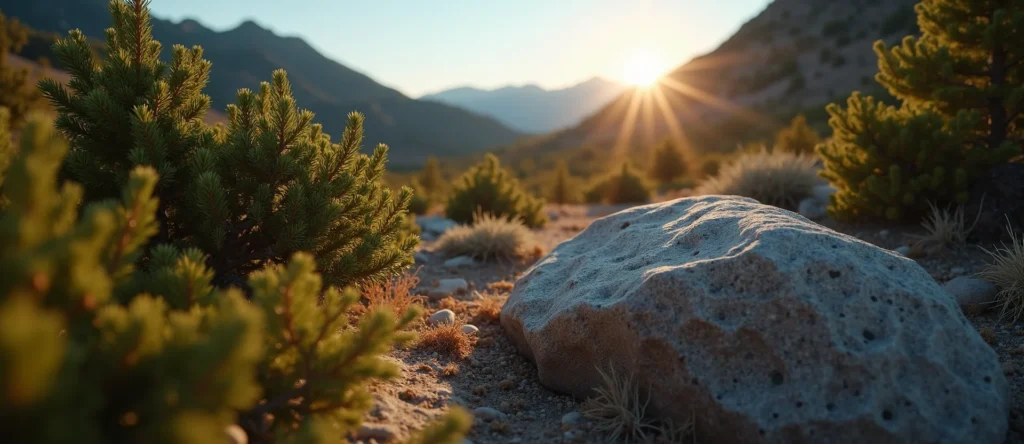 Symbolizing Stability/Peak: A local Sierra Juniper unshakable boulder. - AI Generated