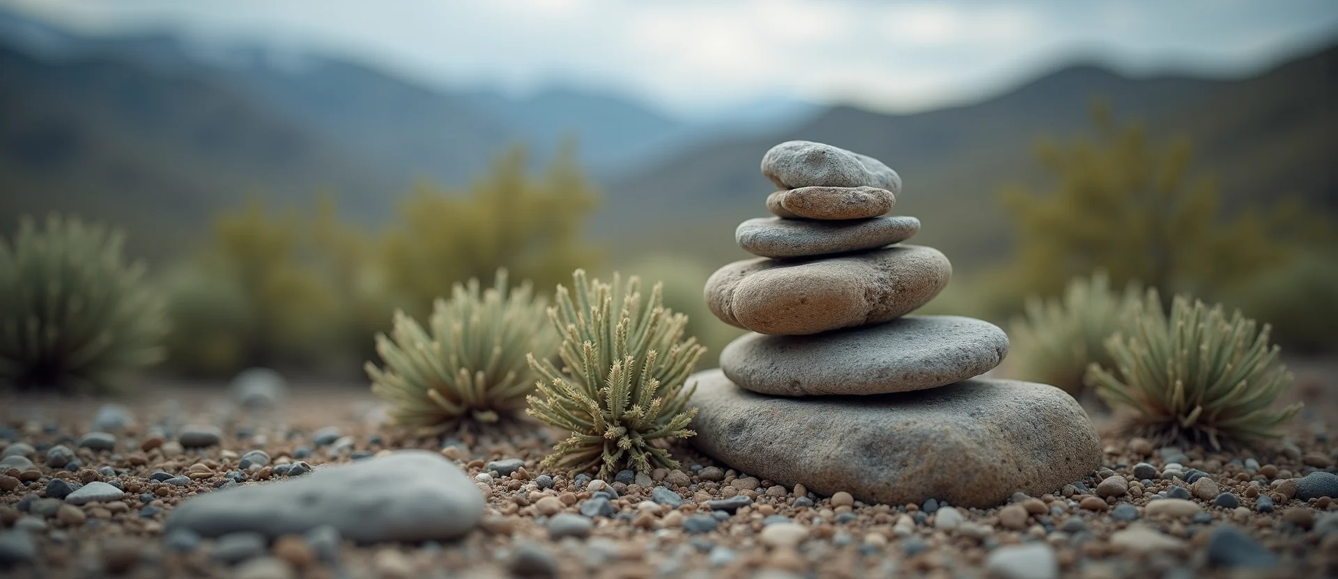 Symbolizing Stability/Peak: A local Quaking Aspen ancient rock cairn. - AI Generated
