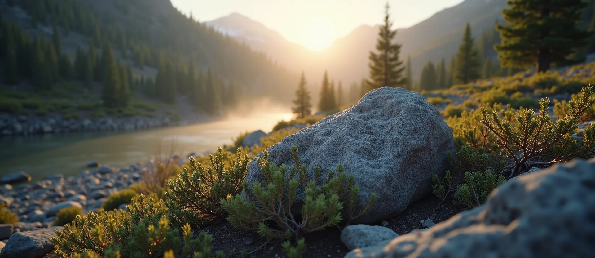 Symbolizing Stability/Peak: A local Manzanita unshakable boulder. - AI Generated