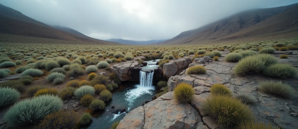 Symbolizing Flow/Cleansing: A local Sagebrush (Artemisia tridentata) hidden small waterfall. - AI Generated