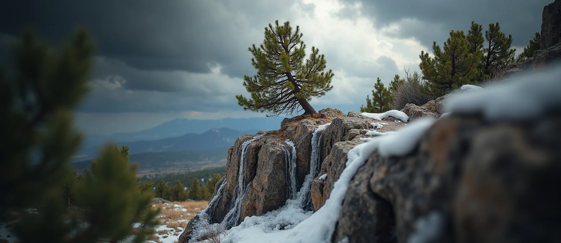 Symbolizing Growth/Resilience: A local Manzanita tree growing out of a rock cleft. - AI Generated