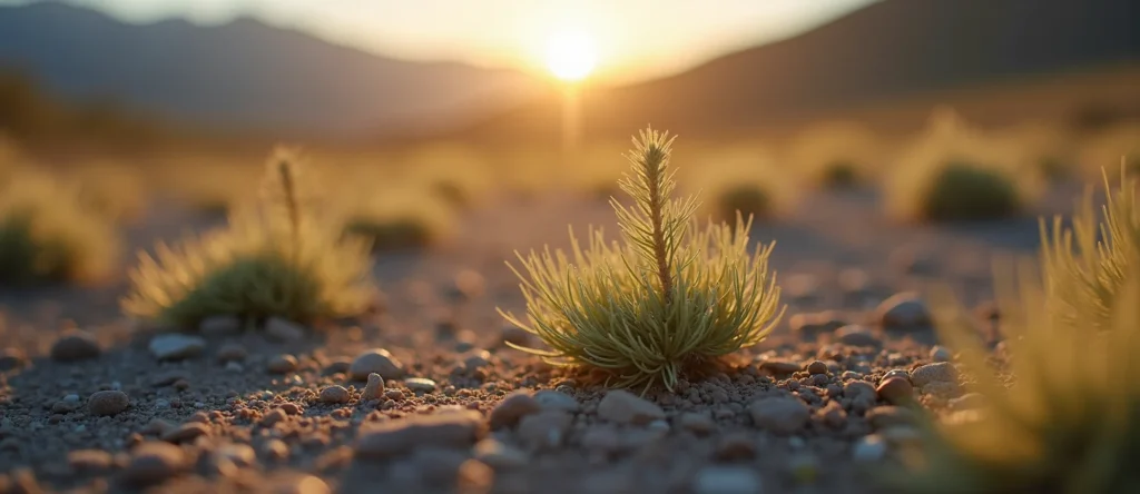 Symbolizing Seed/New Beginning: A local Sagebrush (Artemisia tridentata) sprouting sagebrush seedling. - AI Generated