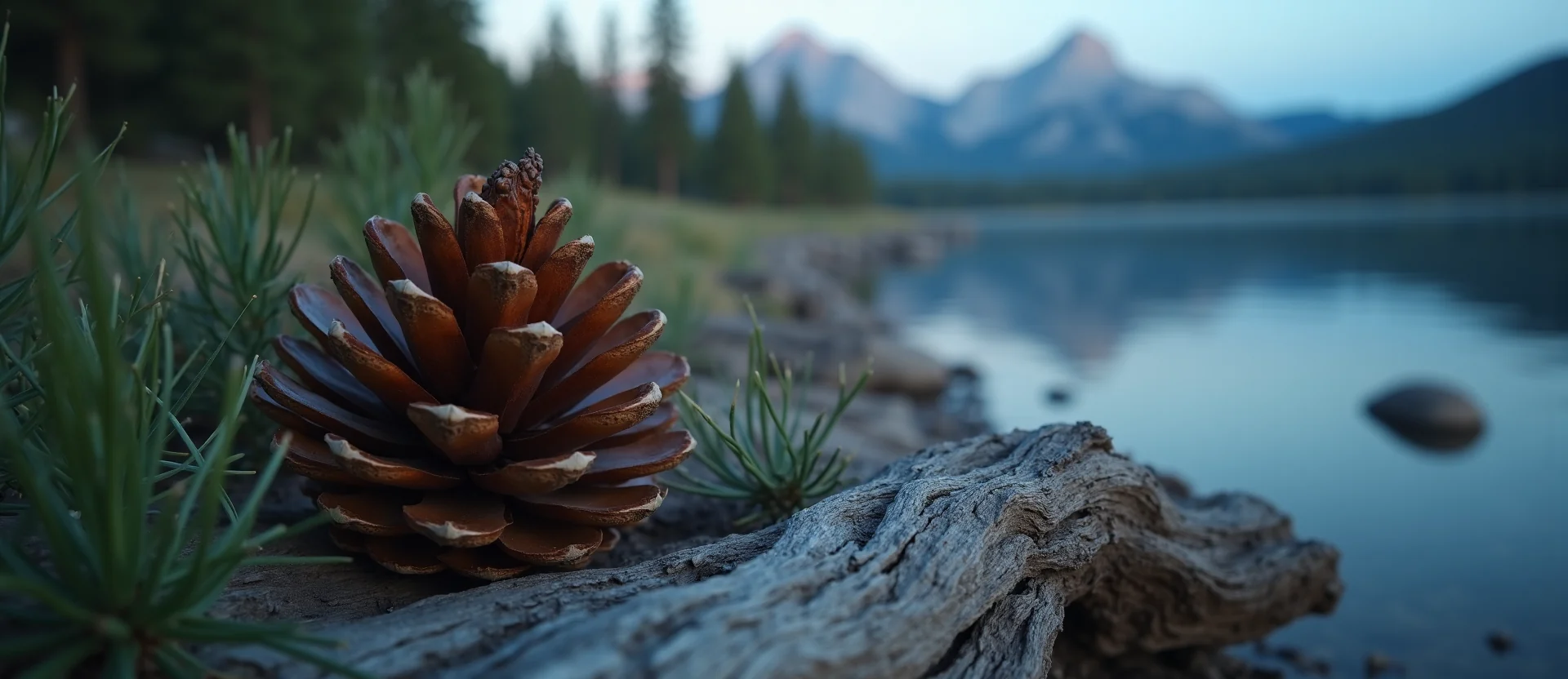 Symbolizing Seed/New Beginning: A local Ponderosa Pine opening pine cone. - AI Generated