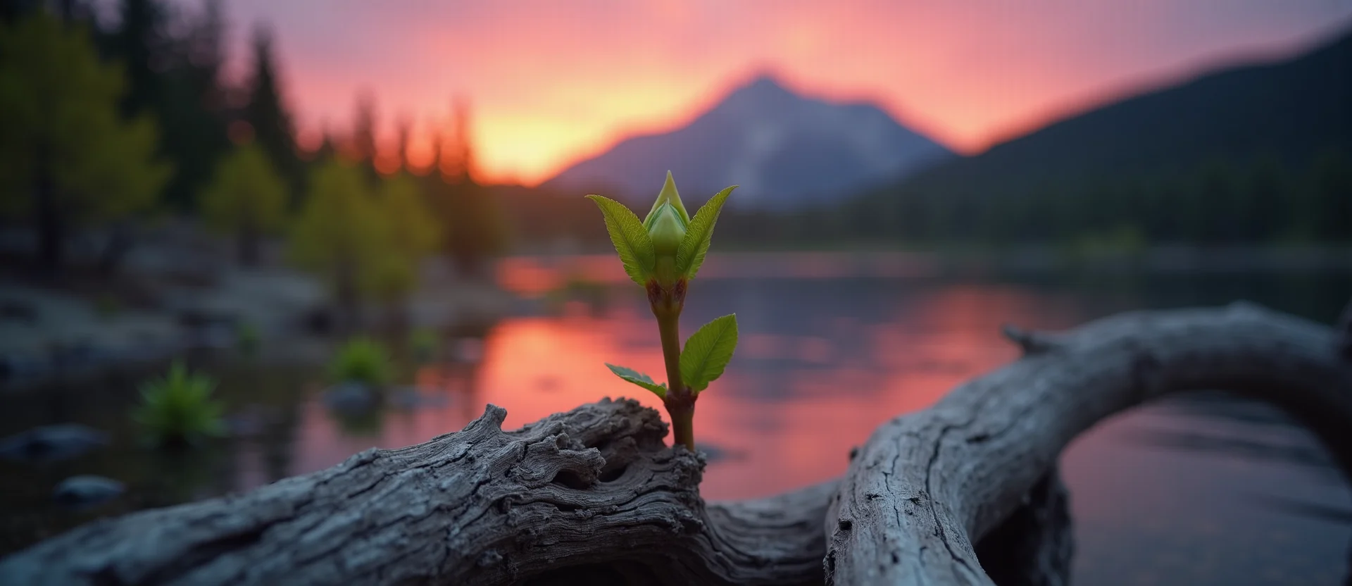 Symbolizing Seed/New Beginning: A local Quaking Aspen new green bud on a branch. - AI Generated