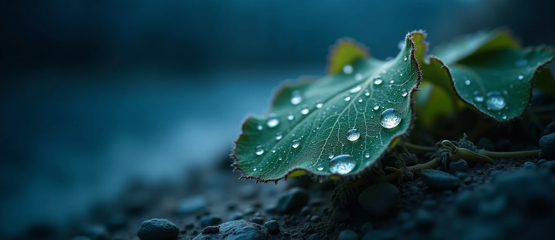 Symbolizing Flow/Cleansing: A local Quaking Aspen raindrops on desert leaves. - AI Generated