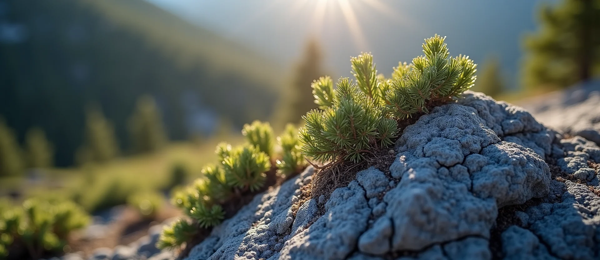 Symbolizing Stability/Peak: A local Sierra Juniper jagged granite peak. - AI Generated