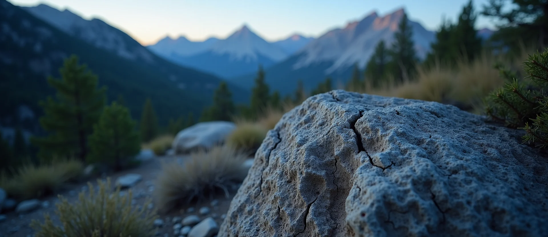 Symbolizing Stability/Peak: A local Mountain Mahogany unshakable boulder. - AI Generated