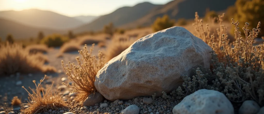 Symbolizing Stability/Peak: A local Mountain Mahogany unshakable boulder. - AI Generated