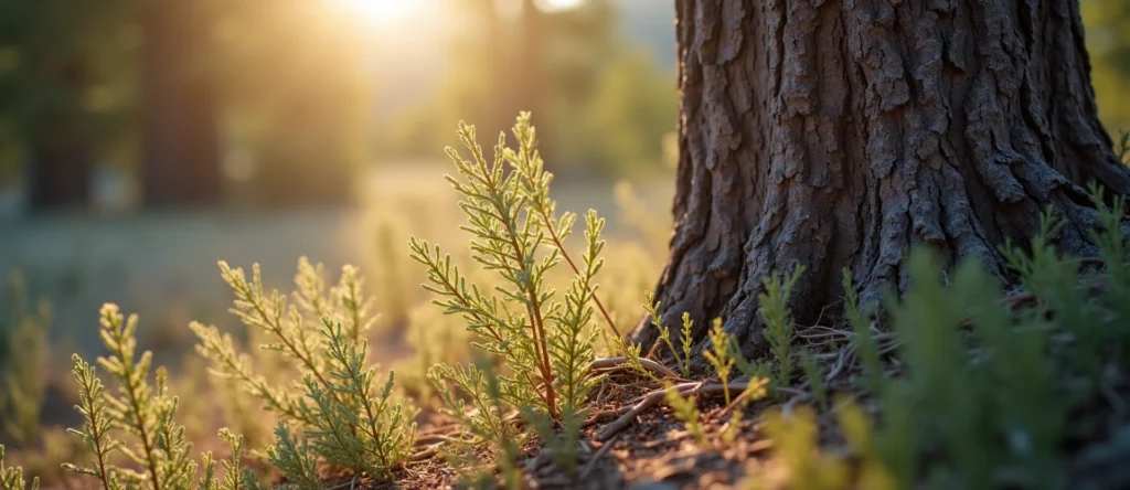 Symbolizing Growth/Resilience: A local Bitterbrush sturdy weathered tree trunk. - AI Generated