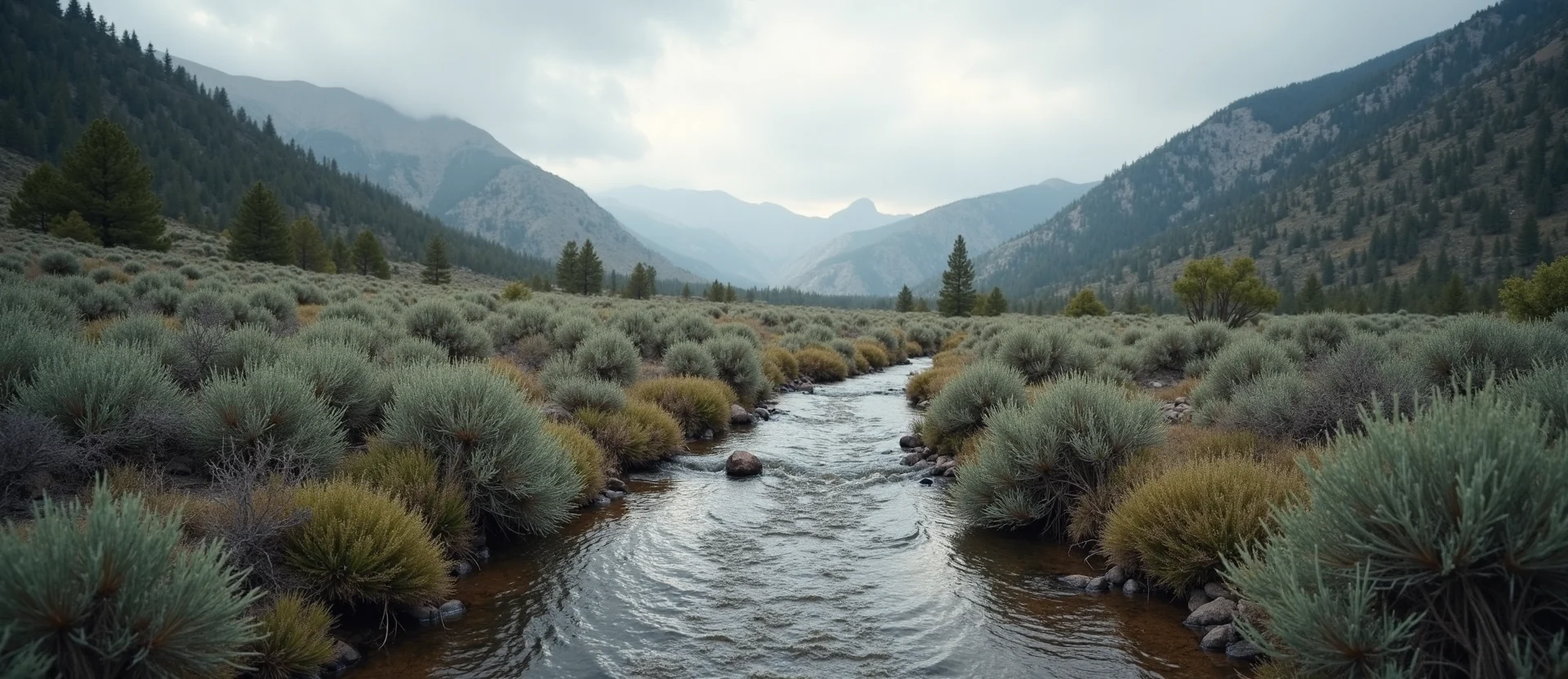 Symbolizing Flow/Cleansing: A local Manzanita babbling mountain creek. - AI Generated