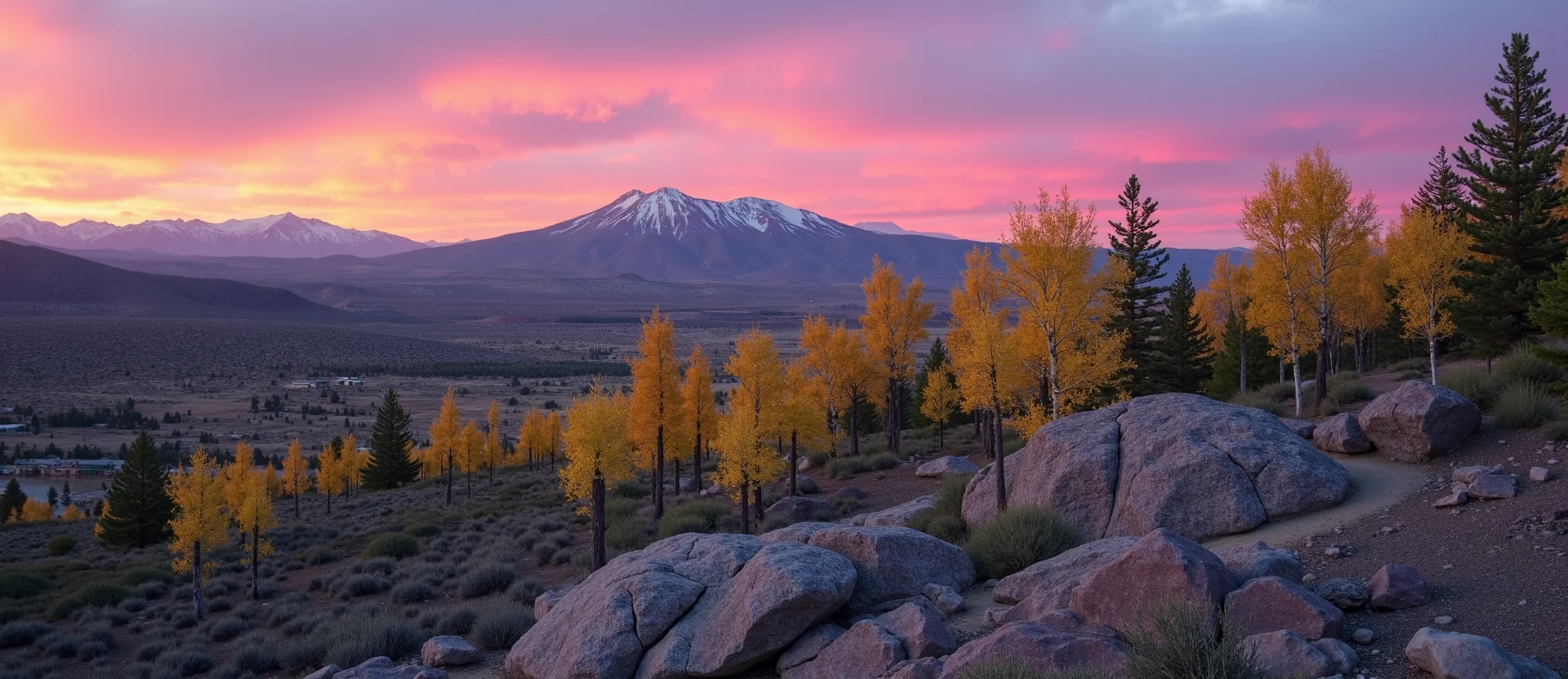 Symbolizing Stability/Peak: A local Quaking Aspen solid mountain ridge. - AI Generated