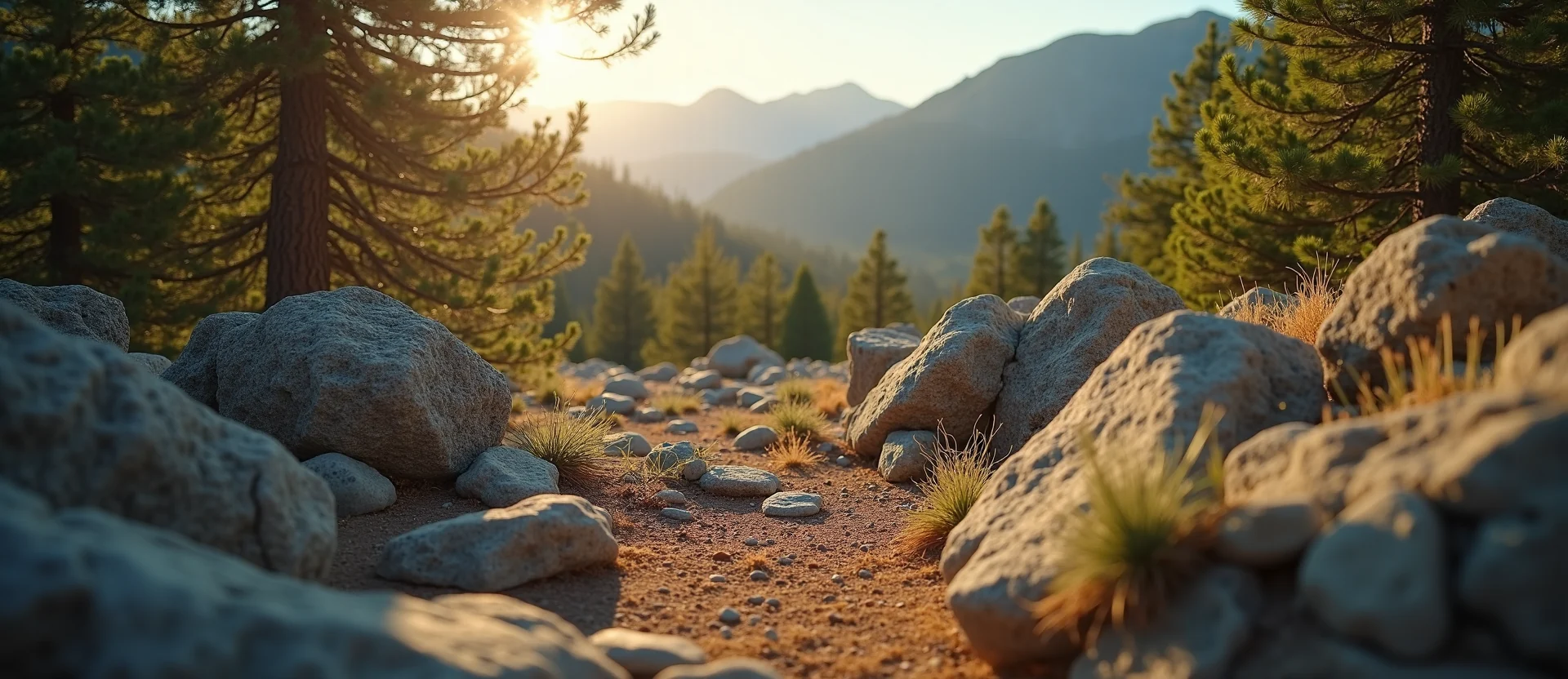 Symbolizing Stability/Peak: A local Mountain Mahogany solid mountain ridge. - AI Generated