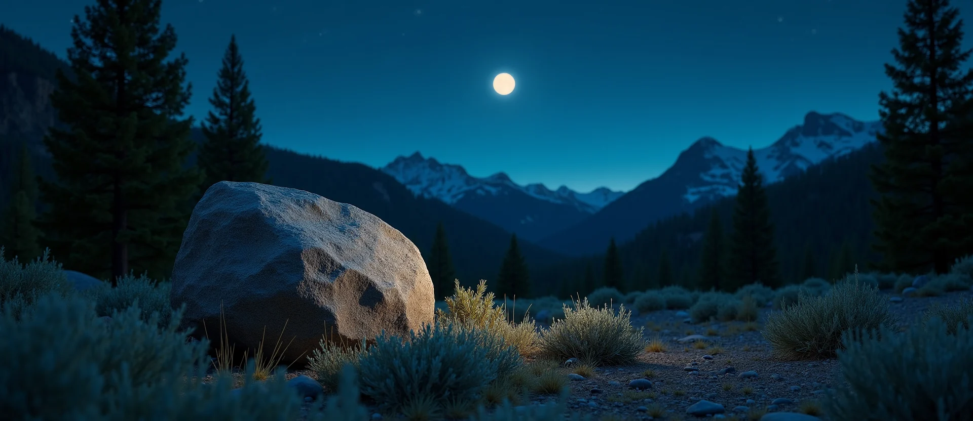 Symbolizing Stability/Peak: A local Ponderosa Pine unshakable boulder. - AI Generated
