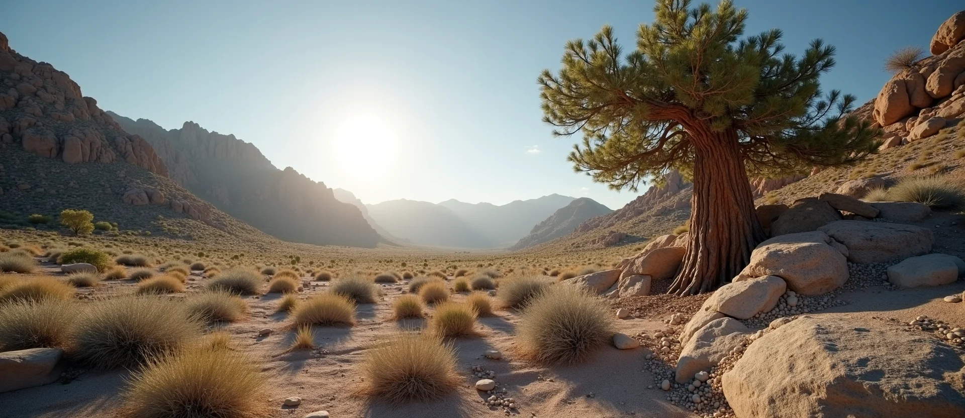 Symbolizing Growth/Resilience: A local Bitterbrush tree growing out of a rock cleft. - AI Generated