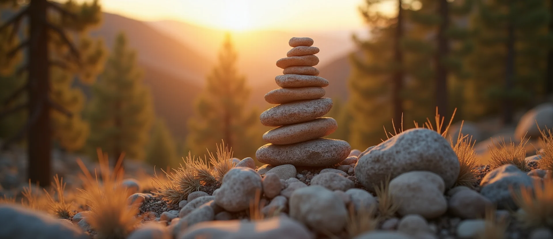 Symbolizing Stability/Peak: A local Mountain Mahogany ancient rock cairn. - AI Generated