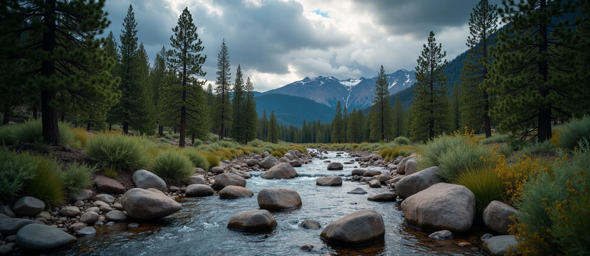 Symbolizing Flow/Cleansing: A local Ponderosa Pine smooth Truckee river stones. - AI Generated