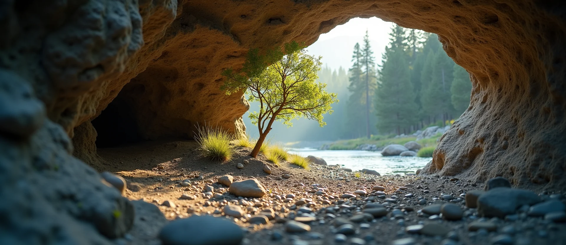 Symbolizing Growth/Resilience: A local Indian Paintbrush tree growing out of a rock cleft. - AI Generated