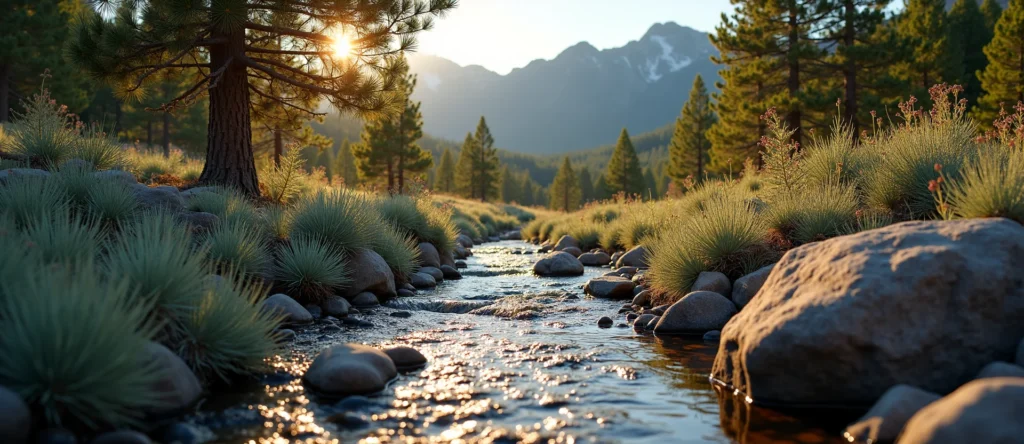Symbolizing Flow/Cleansing: A local Sagebrush (Artemisia tridentata) babbling mountain creek. - AI Generated
