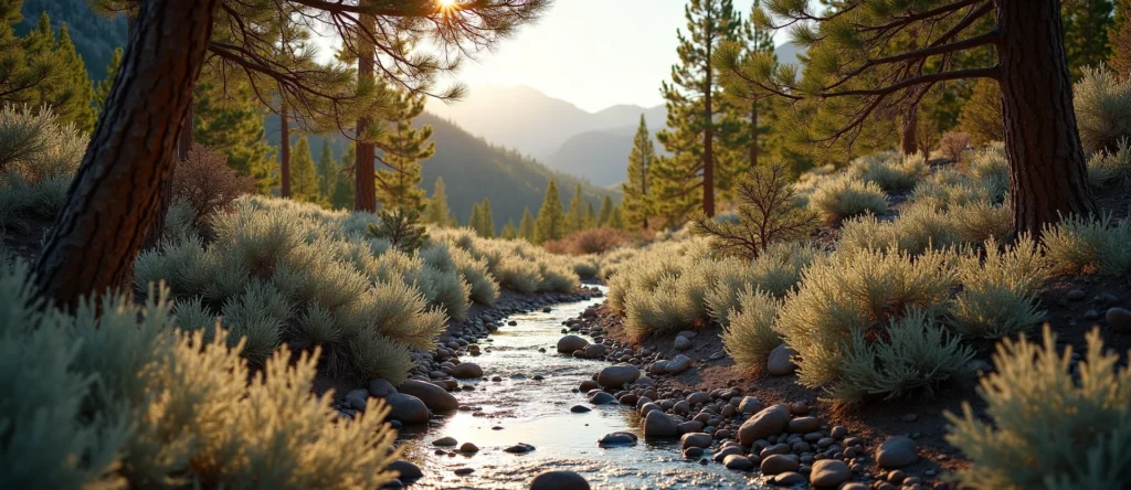 Symbolizing Flow/Cleansing: A local Manzanita babbling mountain creek. - AI Generated