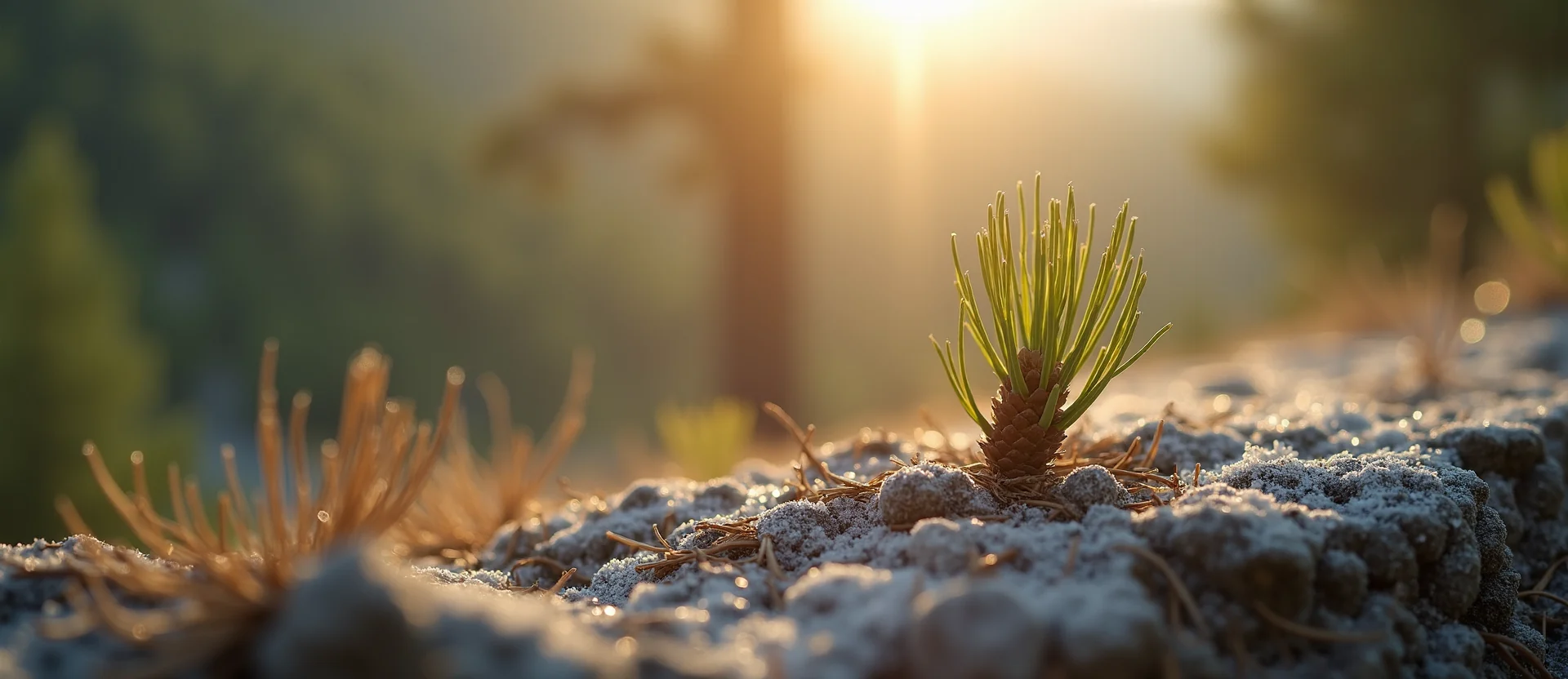 Symbolizing Seed/New Beginning: A local Sagebrush (Artemisia tridentata) single pine seed on dry earth. - AI Generated