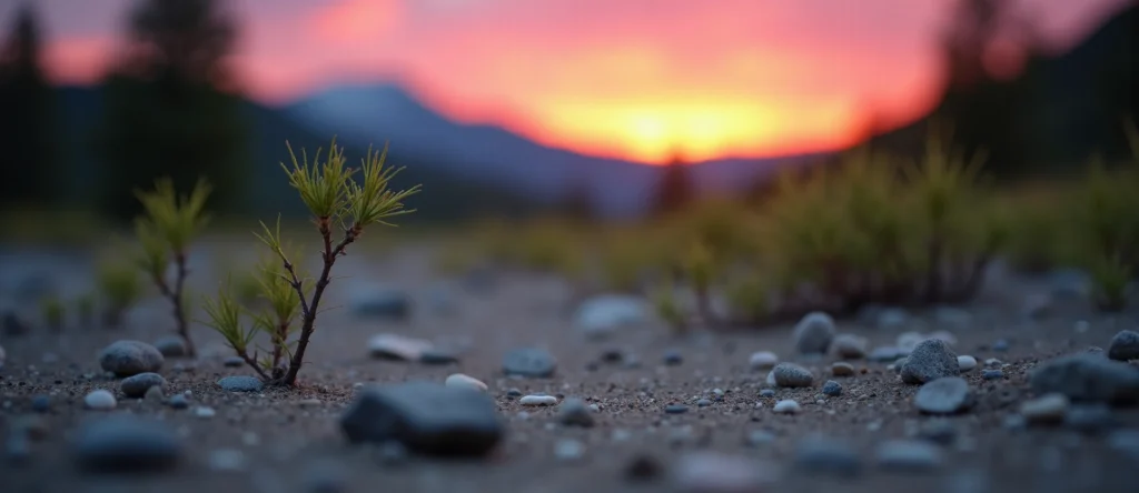 Symbolizing Growth/Resilience: A local Ponderosa Pine new branch reaching for the sky. - AI Generated