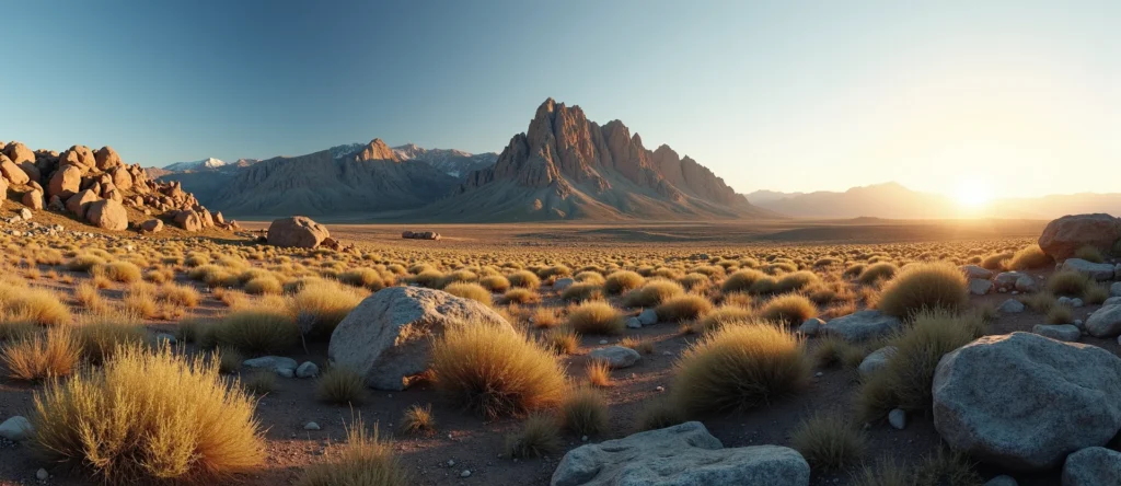Symbolizing Stability/Peak: A local Sagebrush (Artemisia tridentata) jagged granite peak. - AI Generated