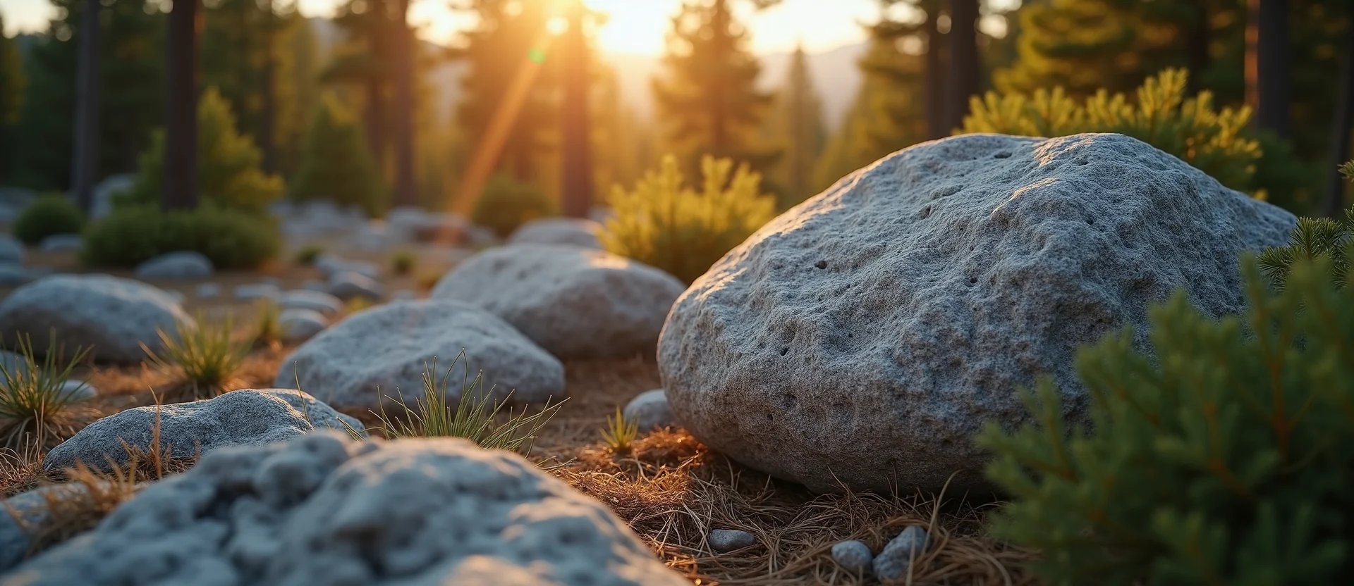 Symbolizing Stability/Peak: A local Ponderosa Pine unshakable boulder. - AI Generated