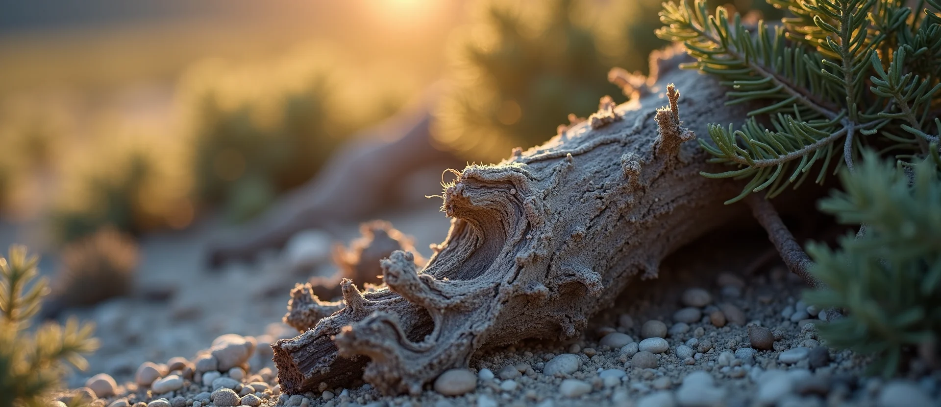 Symbolizing Growth/Resilience: A local Bitterbrush gnarled juniper roots. - AI Generated
