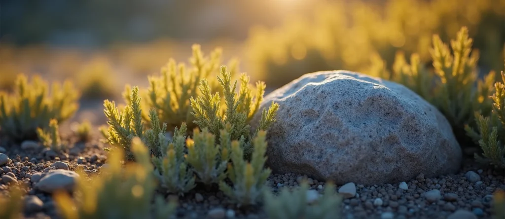 Symbolizing Stability/Peak: A local Manzanita unshakable boulder. - AI Generated