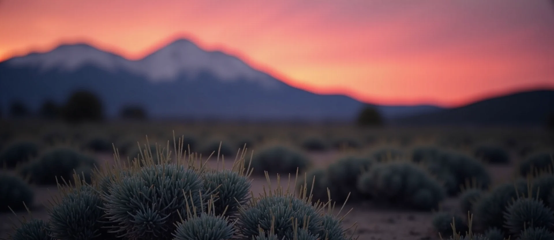 Symbolizing Stability/Peak: A local Bitterbrush distant Sierra horizon. - AI Generated